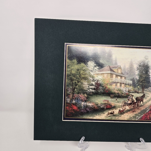 VINTAGE THOMAS KINKADE MATTED COLLECTOR'S PRINT SUNDAY AT APPLE HILL FARMHOUSE - Picture 4 of 14